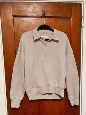 OAK + FORT Light Lavender Collared Pullover